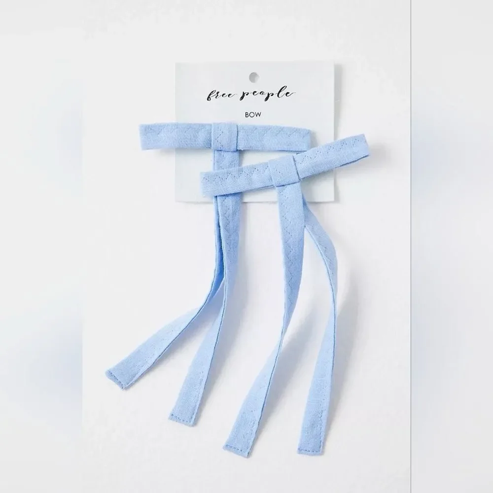 Free People Baby Blue Lovely Bow Set of 2 Hair Clip